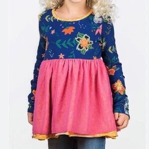 🥒 Matilda Jane Floral Quiet Contemplation Long Sleeve Tutu Top Shirt Swiss Dot 6
